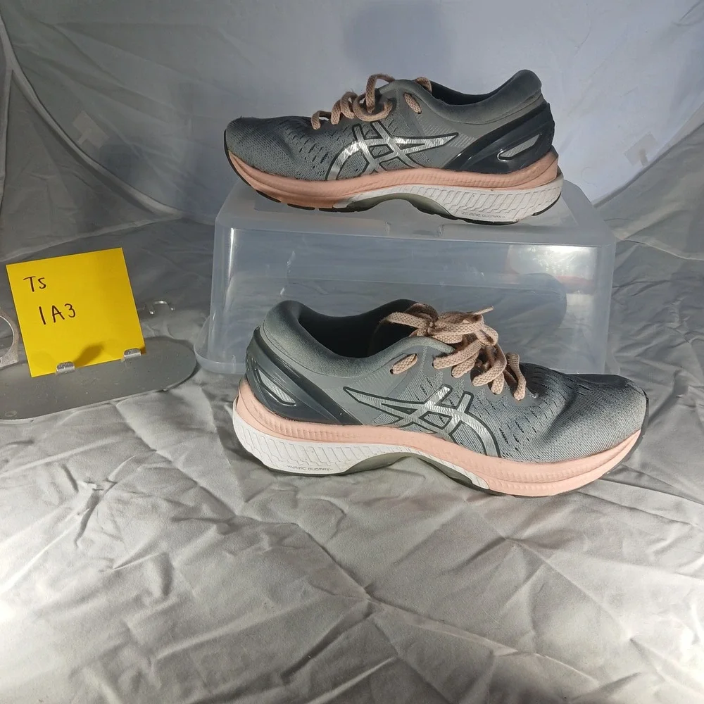 ASICS Gel Kayano 27 Running Shoes Womens Gray Peach‎ Athletic Sneakers